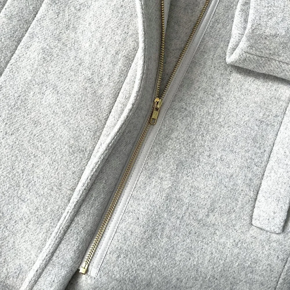 NWT J. Crew Wool-Blend City Coat Peacoat (Gray) 0
